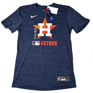 Nike Dri-Fit MLB Houston Astros Tee Short Sleeve Blue Orange NWT Mens Small